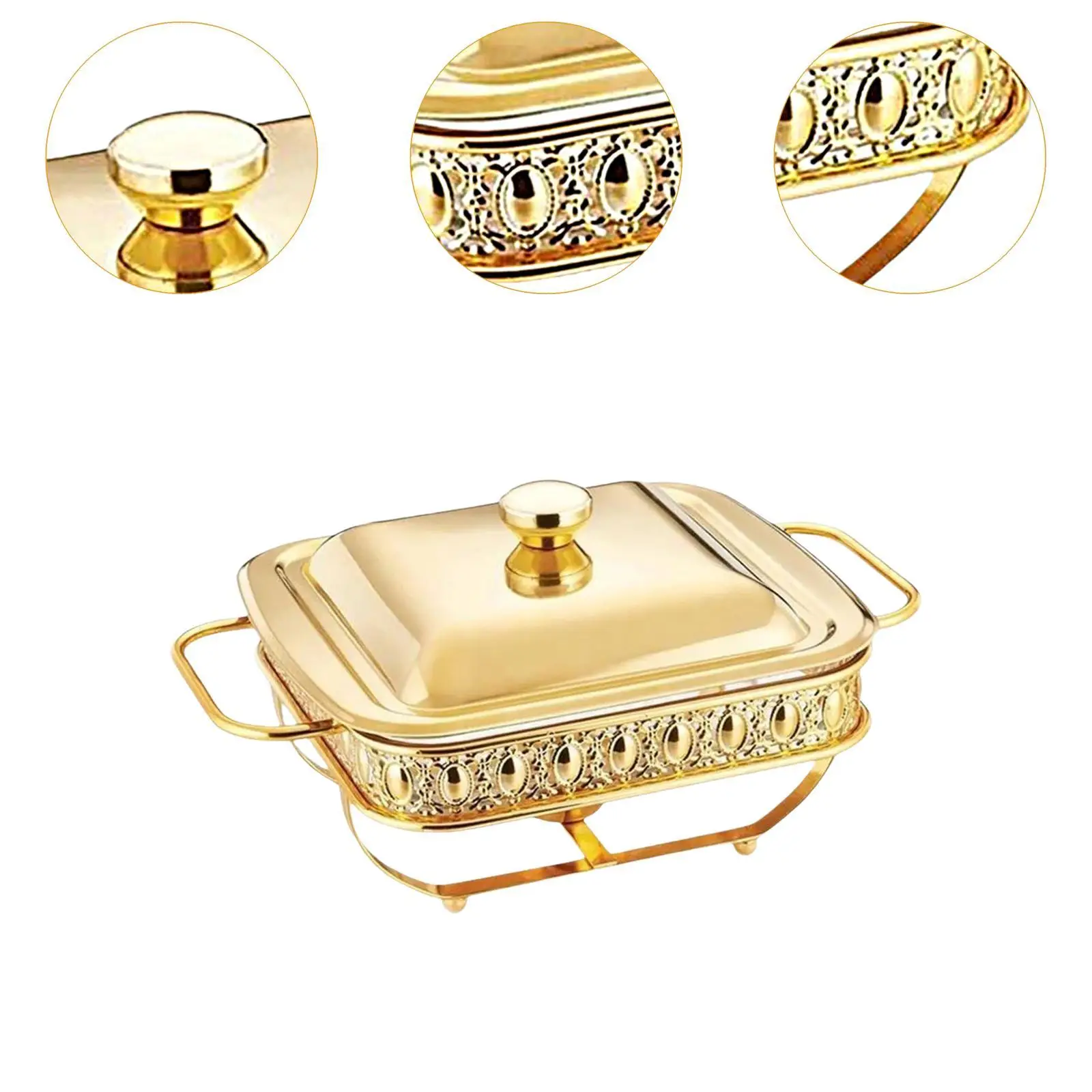 Stainless Steel Chafing Dish Food Warming Tray for Banquet Wedding Dinners 5