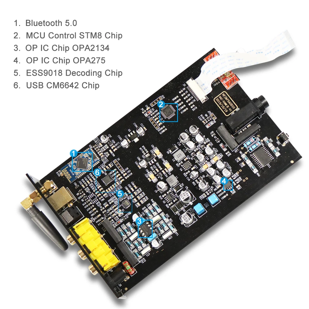 ESS9018 Bluetooth 5.0 TPA6120 DAC X6 MKII PC-USB 24Bit/192kHZ Decoder APTX SPDIF OpticalFiber Coaxial RCA Earphone Amplifier DAC