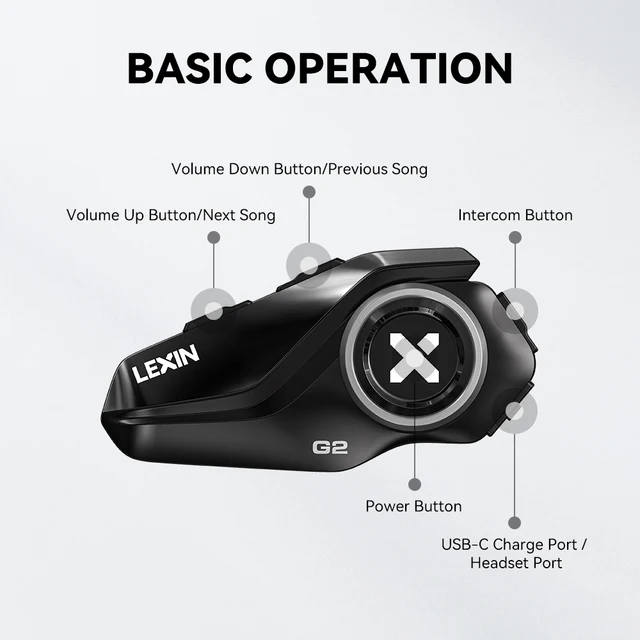 Motorcycle Accessories LEXIN G2P Motorcycle Bluetooth Headset