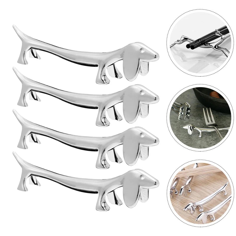 

6 Pcs Puppy Chopstick Rest Tool Restaurant Holder Spoon Kitchen Home Supplies Nice Practical Zinc Alloy Chopsticks Stands Metal