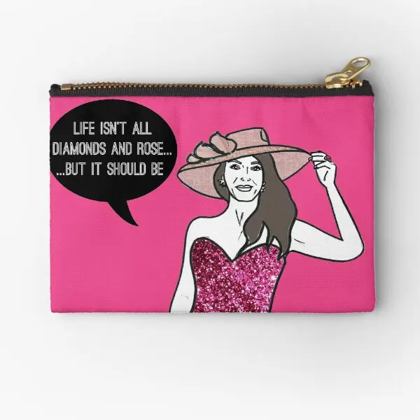 

Diamonds And Rose Zipper Pouches Wallet Socks Cosmetic Key Packaging Men Pocket Storage Panties Coin Underwear Bag Pure Money