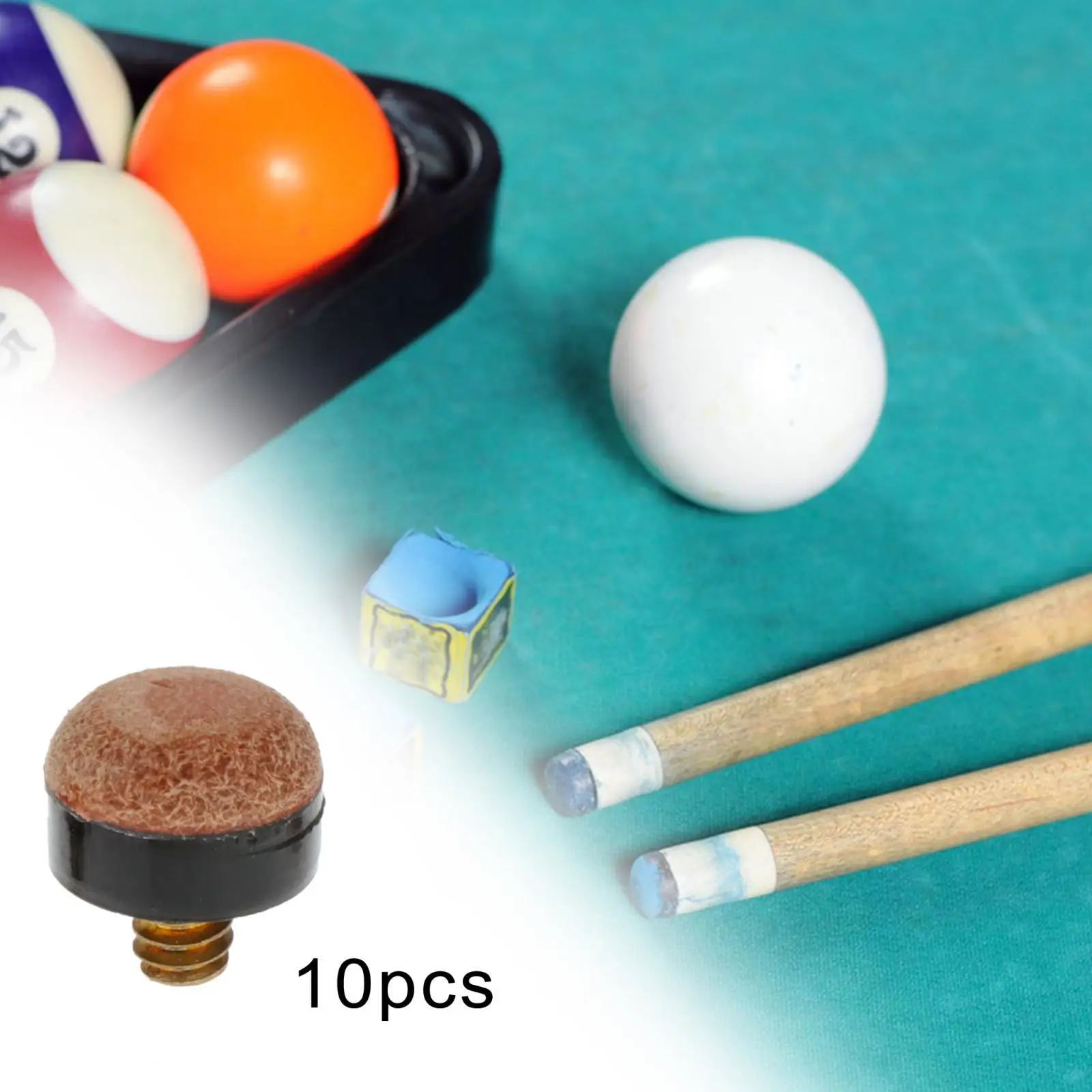 10 Pieces Billiard Pool Cue Tips Repair Hard Durable Billiards Cue Tip
