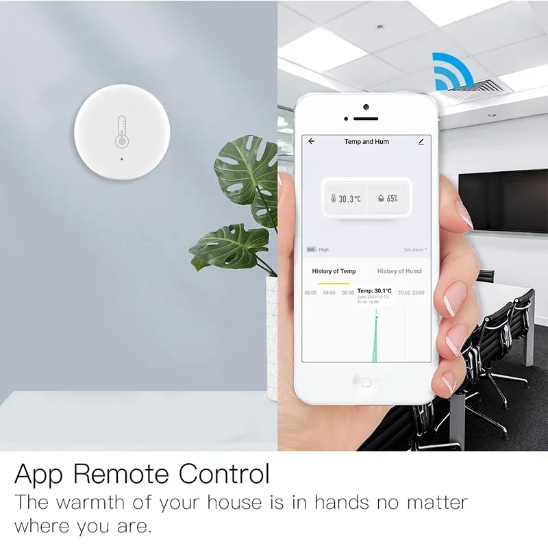 스마트 ZigBee Tuya 스마트 배터리 홈 온도 습도 센서 보안 Tuya Smart Life App Alexa를 통한 실시간 모니터링