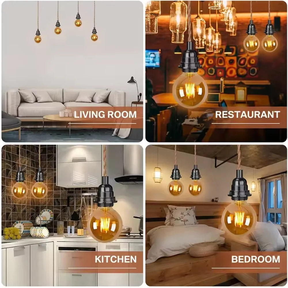 Jute Rope Pendant Lamp Ceiling Lighting Fitting E27 Bakelite Lamp Holder decorative lights lamp holder lamp bulb holder lamp base lamp socket adapter lamp socket extender ceiling lamp bracket pendant light hook