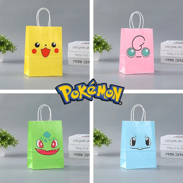 Sac d'emballage Pokémon pour enfants, sac cadeau à thème d'anniversaire,  cadeau de fête Pikachu, collation de bonbons, Salamèche, SLaura, jouet  cadeau - AliExpress