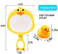 Baby Bath Toys for Kids Bathtub Duck Toy Set,Kids Floating Bath Toys with 6 Pcs  Ducks Fishing Net, Bathroom Toddler Toys Water 2