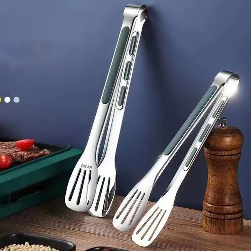 1pc Non Slip Stainless Steel Food Tongs Meat Salad Bread Clip Barbecue Grill et Clamp Cooking Tools Kitchen Accessories