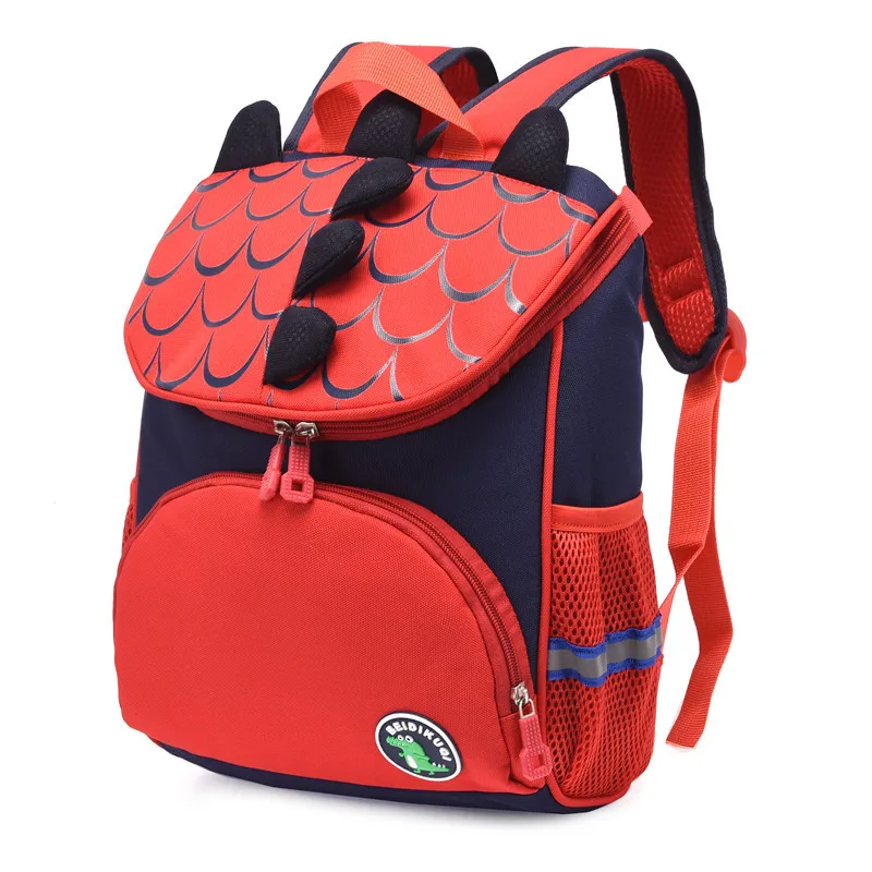 Red Dino Embroidered Kid's Backpack