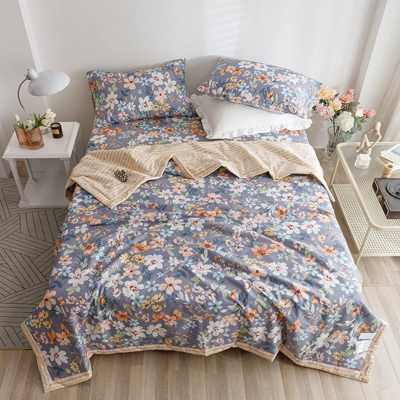 Svetanya Cartoon Pastoral Summer Air Conditioning Quilt Stitching Throws Blanket Cotton Twin Queen Size (no Pillowcase) summer quilt,summer quilt set