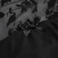 Gothique Sexy dentelle maille évasée à manches longues Smock Y2K Vintage noir voir à travers les couvertures T-Shirts Grunge été femmes Streetwear 3