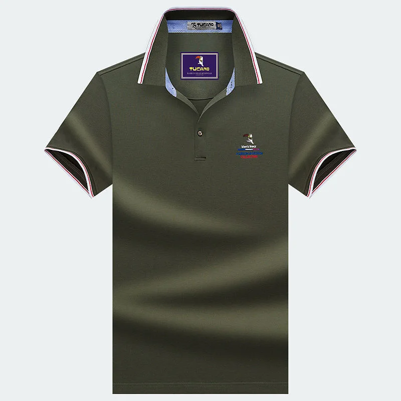 Polo estiva a mezza manica in puro cotone con collo a polo da uomo grande a maniche corte per abbigliamento da uomo medio e giovane_voghion.com
