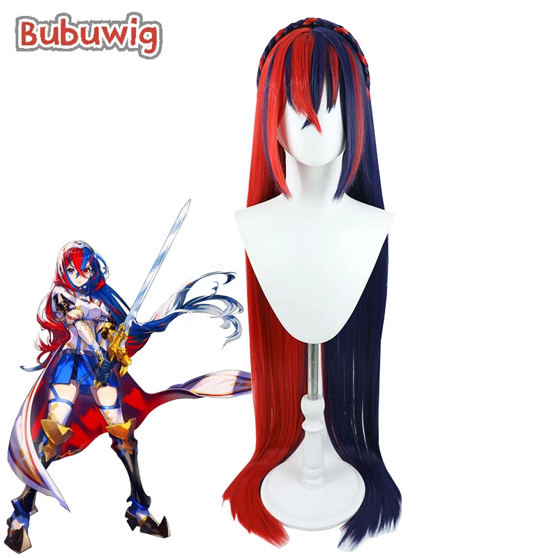 

Bubuwig Synthetic Hair Alear Cosplay Wigs Fire Emblem Engage Alear 130cm Long Straight Blue And Red Men Wigs Heat Resistant