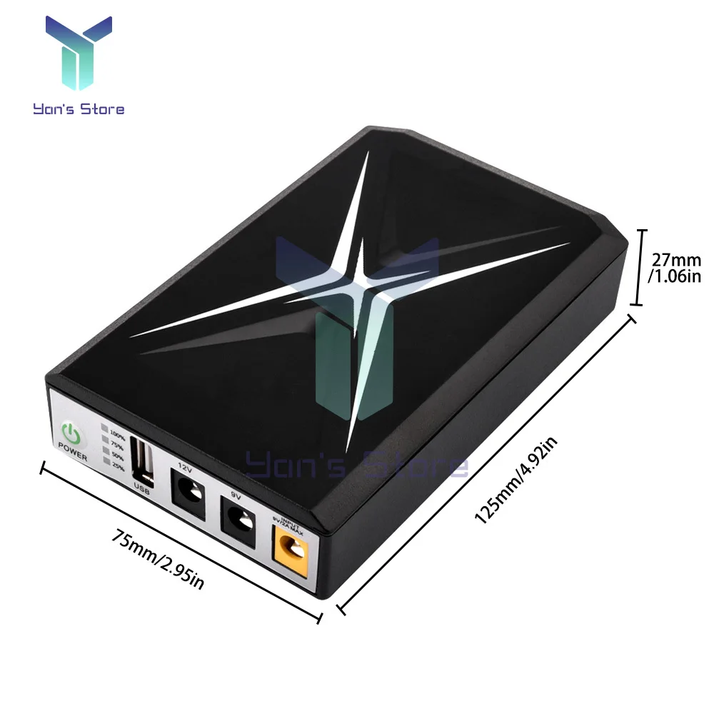 Uninterruptible Power Supply DC UPS Battery Backup 10400mAh 5V 9V 12V 1A Output Mini Portable High-capacity