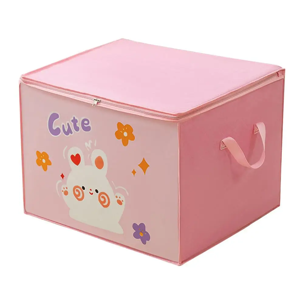 Large Capacity Clothes Quilt Storage Bag Cute Cartoon Non Bag Clothes Foldable Animals Storage Woven Storage Wardrobe Organ U0V8 5