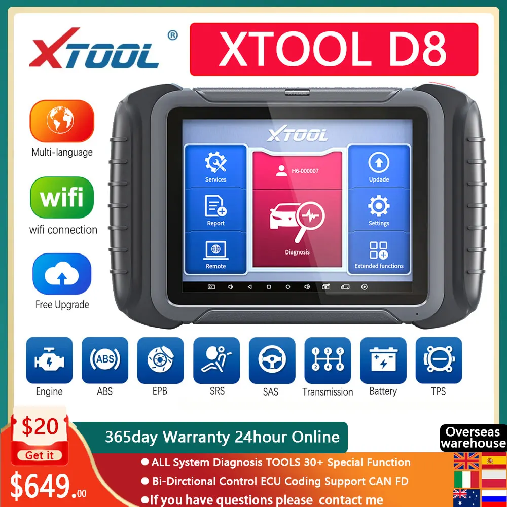Xtool D8 Obdii Car Automotive Full System Diagnostic Tool Obd2 Scan