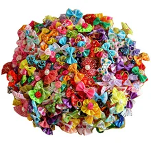  20PCS Pet Bows Dog Hair Bows for Puppy Yorkshirk Small Dogs Hair Accessories Grooming Bows Rubber Bands Dog Bows Pet Supplies 