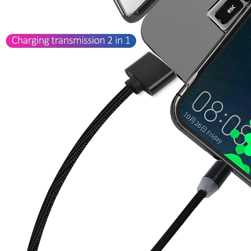 자석식 USB 케이블 고속 충전 타입-C 케이블 마그네틱 충전기 데이터 충전 마이크로 USB 케이블 아이폰용 휴대폰 USB 코드