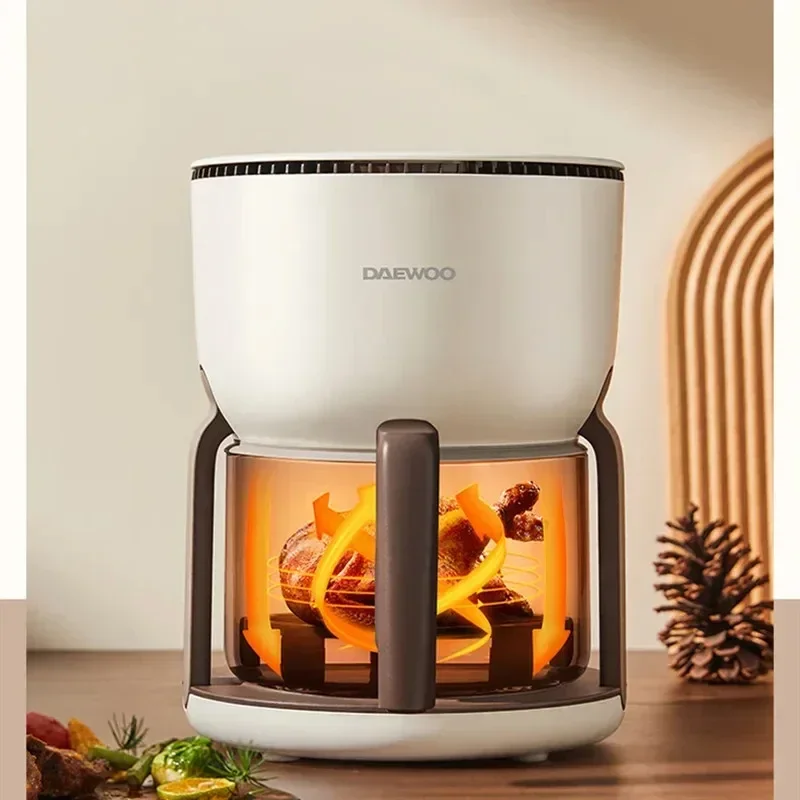 DAEWOO Air Fryer 2L Oil Free Low Fat Kitchen Airfryer Health Cooking Non-stick Glass Potato Chip Machine Electric Airfryers 220V 2