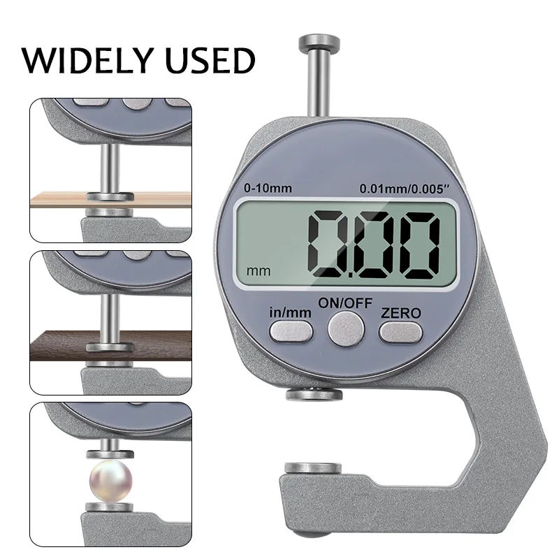 1Set Electronic Digital Thickness Gauge Meter Mini 0.01MM 0-10 MM Tester Micrometer Measure Tool thickness gauge