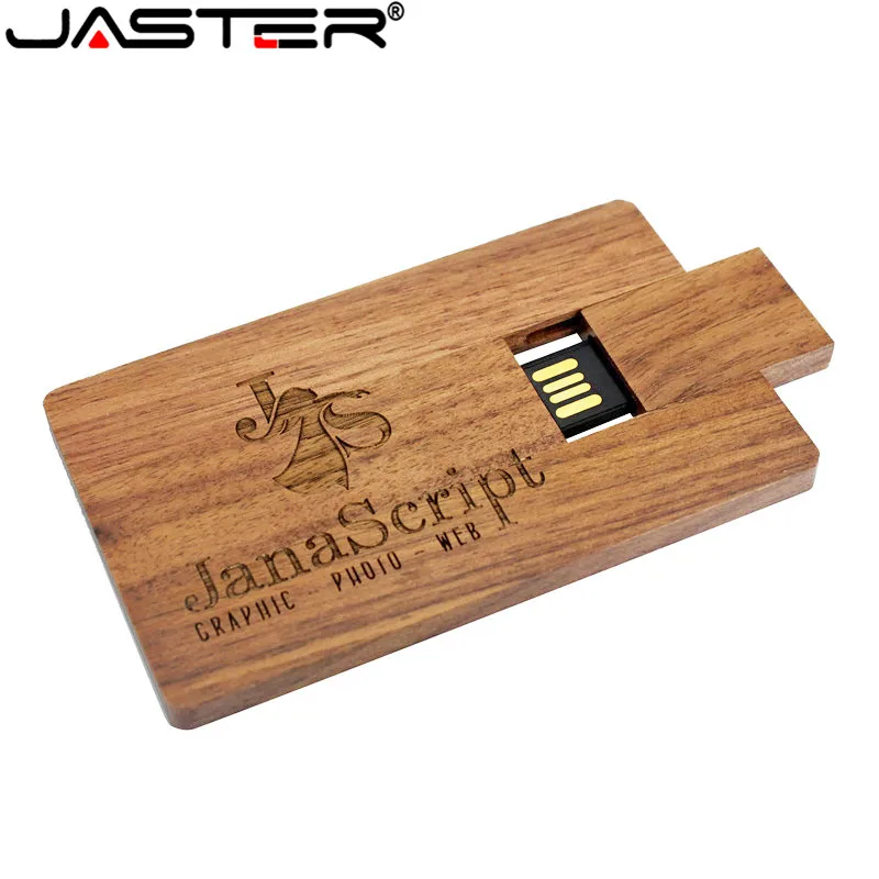JASTER USB 플래시 드라이브 2.0 무료 로고 대나무 붉은 나무 조각 Pendrive 4GB 8GB 16G 32GB 64GB 나무 카드 모델 USB 메모리 스틱
