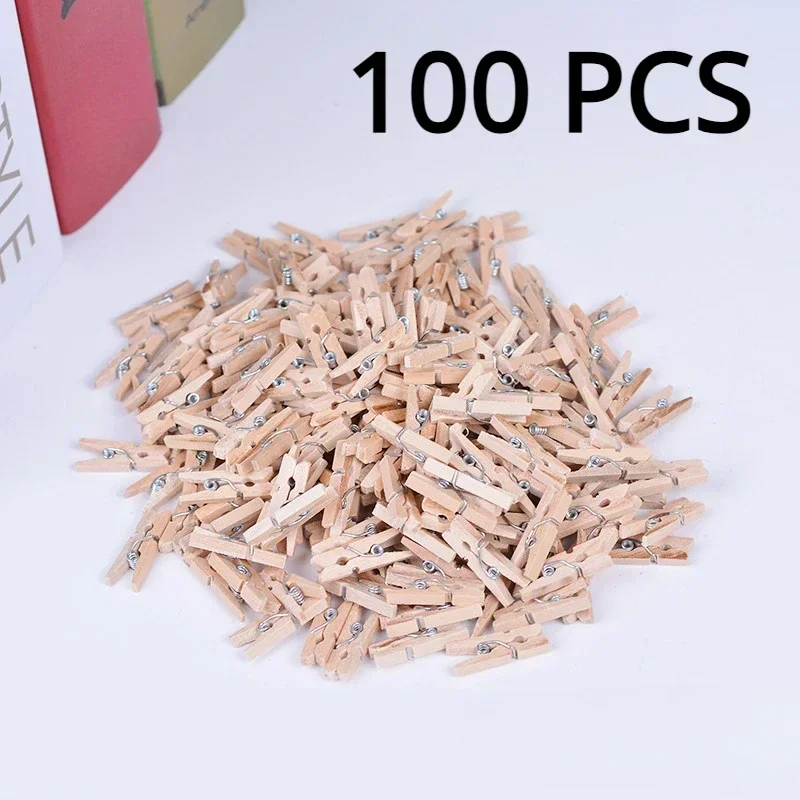 NC Morsetto in legno, 100 pezzi, piccole mollette per bucato in legno