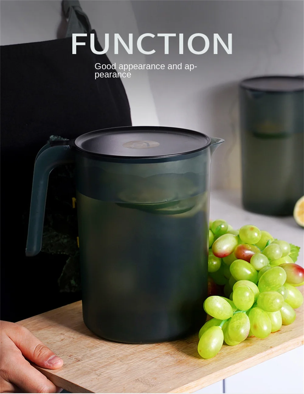 Description Picture 4 of item2000/2500ml Large Capacity Cold Kettle Simple Household Plastic Transparent Kettle Pitcher Heat Resistant Cold Water Jug Teapot