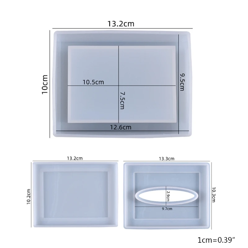 Y4QE Tissue Box Crystal Epoxy Resin Mold Jewelry Storage Napkin Holder Silicone Mould DIY Crafts Trinket Gift for Case Tool