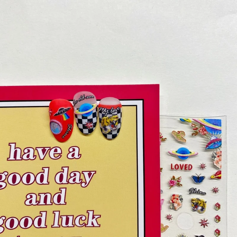 

[Meow.Sensei] Relief 792 Hot Adhesive Cute Nail Stickers Japanese Stickers Nail Stickers Flower Flower Universe