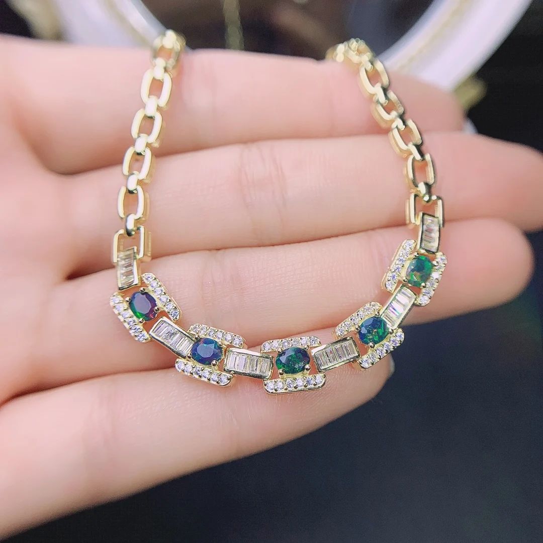 

【M&T】2022 new natural color Opal sterling silver 925 bracelet jewelry elegant luxury engagement wedding party gifts