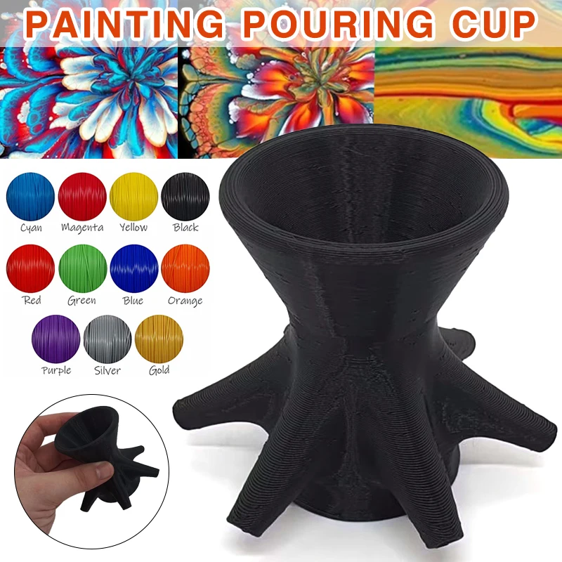 

Paint Pouring Split Cup For Acrylic Painting Pouring Funnel Split Cups DIY Making Pour Painting Flower Pattern Paint Supplies