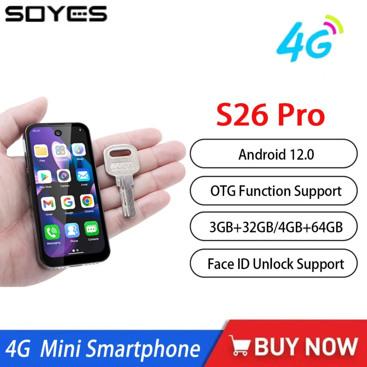 ミニスマートフォン 3.88インチ 4g android 12 防水 SOYES S26 Proミニ