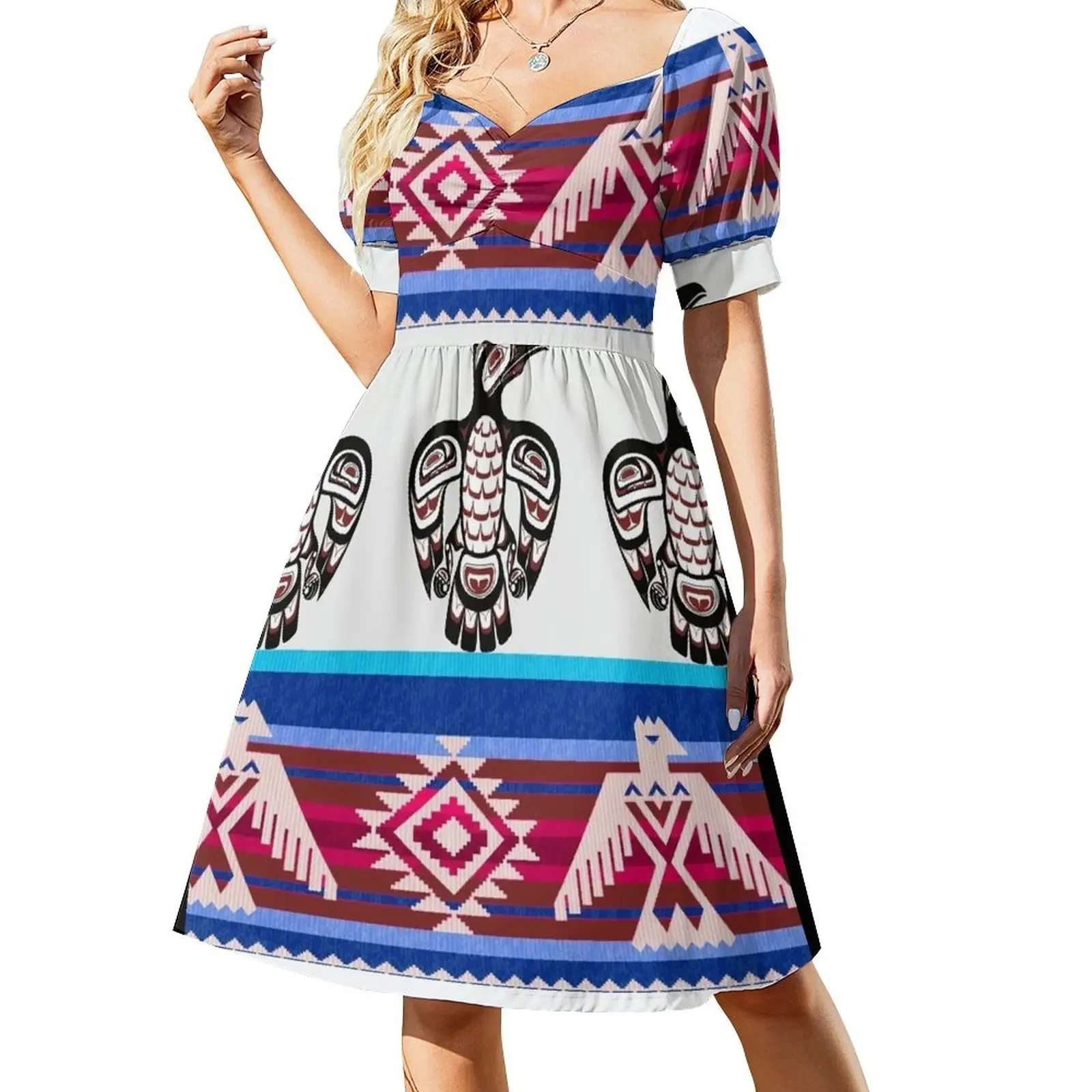 thumbnail image 1 of Vestido sin mangas con diseño de camiseta de Thunderbirds, atuendo de festival para mujer, vestido largo para mujer., 1 of 7