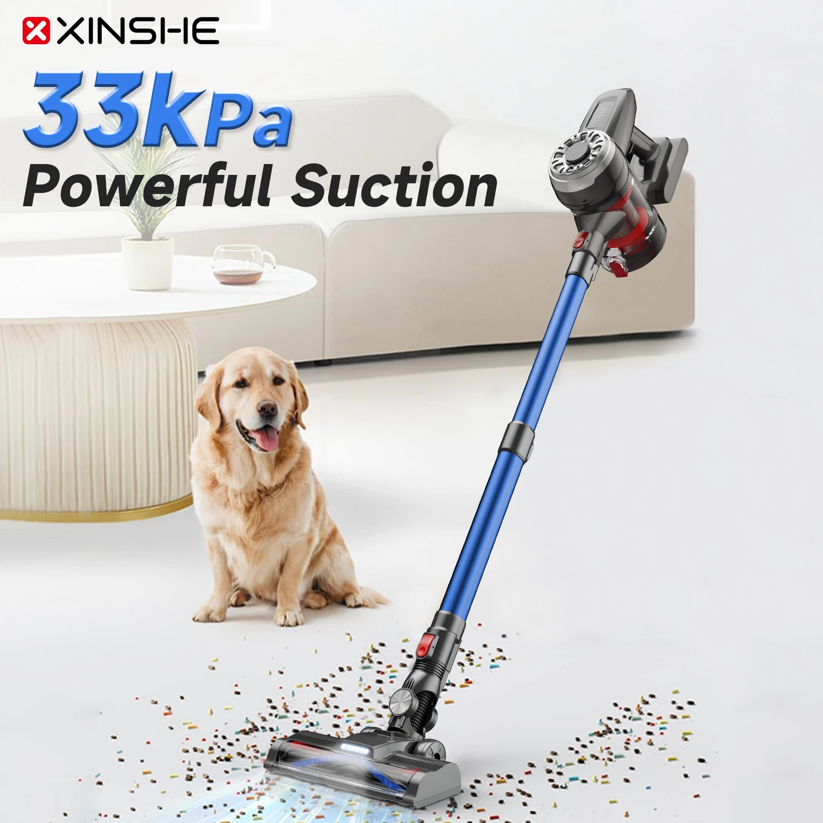 XINSHE A7 Top suction 33Kpa cordless vacuum cleaner, vacuum