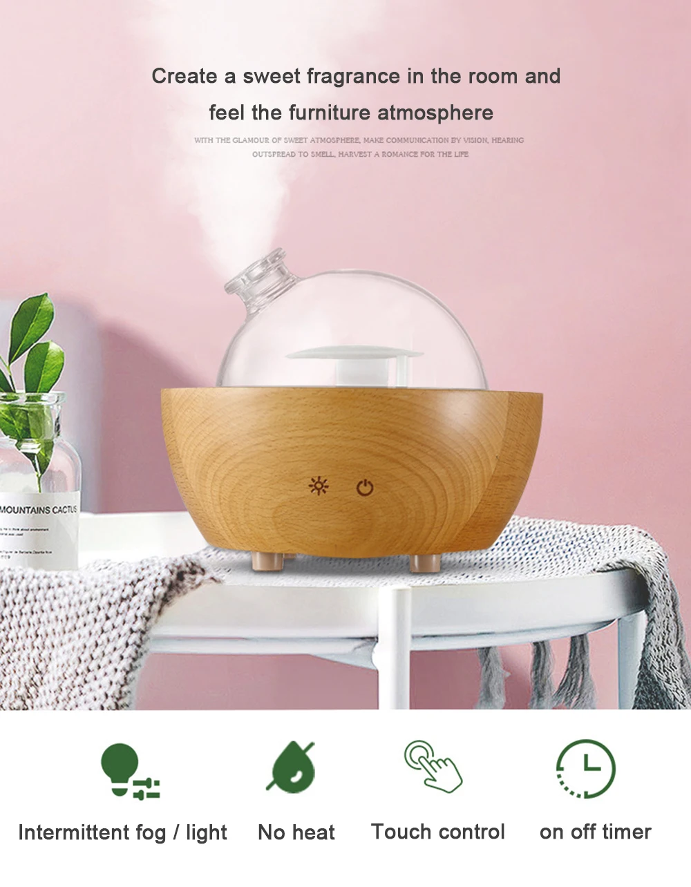 Aroma Diffuser With Essential Oil Atomiser And 7 Colour Lights_voghion.com