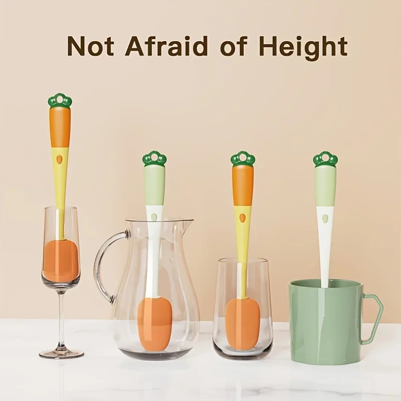 Cleaning Brush 1Pc Long-handled Sponge Cup Brush Bottle Brush Milk Bottle Cup Scrubber Glass Cleaner Three in One Cleaning Tools