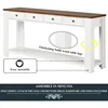63" Modern Solid Wood Console Table with 4 Drawers and 1 Bottom Shelf Storage Sideboard Pine Sofa Table for Entry Hallway(Brown) 6