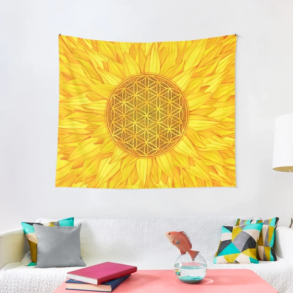 

Flower of Life -Sunflower #3 Tapestry Anime Decor Things To The Room Wall Art Tapestry