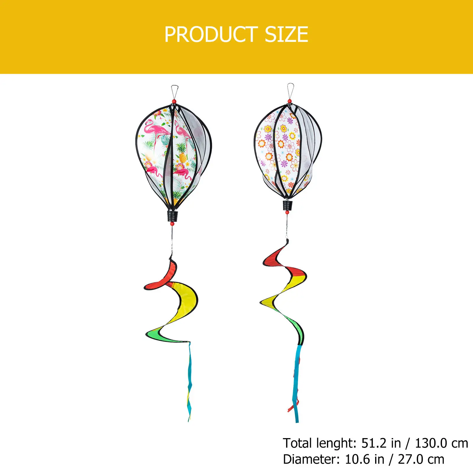 2개 정원 장 열기구 풍차 나선형 파티오 장식 야외용 PVC 장식품