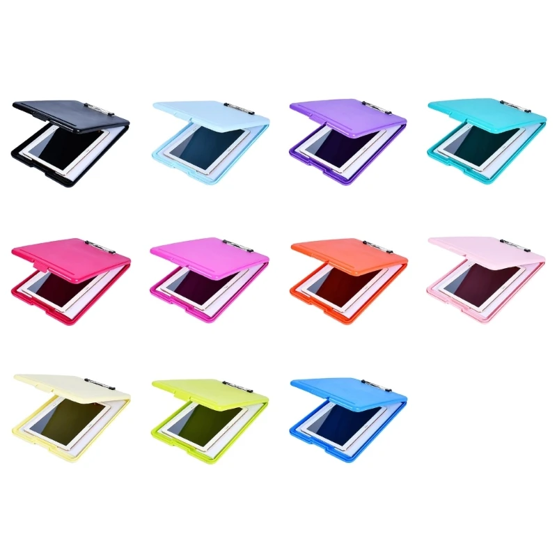 Writing clipboard Transparent clipboard Business folder Clipboard holder 2-in-1 File Case with Clipboard Waterproof File Folder Dust-proof Document Storage Box for Hospital Doctor Nurse
