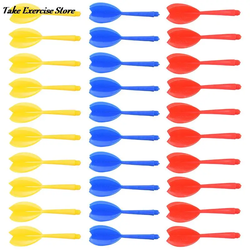 

30 Pieces ABS Multicolor Durable Plastic Darts Shaft Flight Combo Set Red Yellow Blue Darts Replacement Accessories