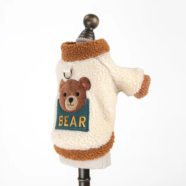 1Pc Pet Clothes Plush Zoo Sweater Bear Autumn and Winter Thickened Coat Cat Dog Warm Clothing 3