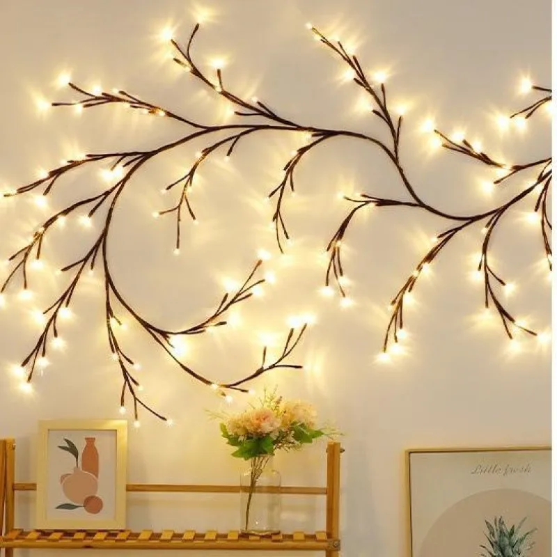 

144 LED Wall Tree Enchanted Willow Vine Light Bendable Lighted Vine Tree Branch for Christmas Home Party Wall Bookshelf Mantel