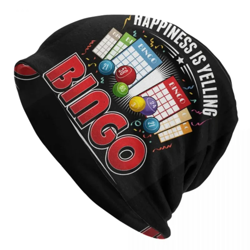 

Bingo Happiness Player Yelling Bonnet Hat Knitting Hats Men Women Hop Unisex Adult Warm Winter Skullies Beanies Caps