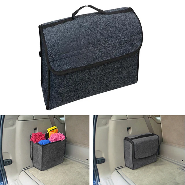 Boîte de rangement en feutre doux pour coffre de voiture, grand  compartiment antidérapant, sac à outils de stockage - AliExpress