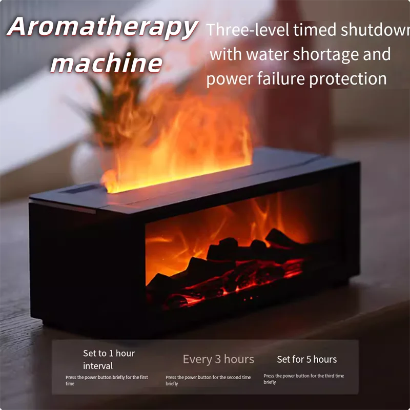 Fireplace imitation flame humidifier home bedroom colorful atmosphere lamp high-value essential oil aromatherapy machine 5
