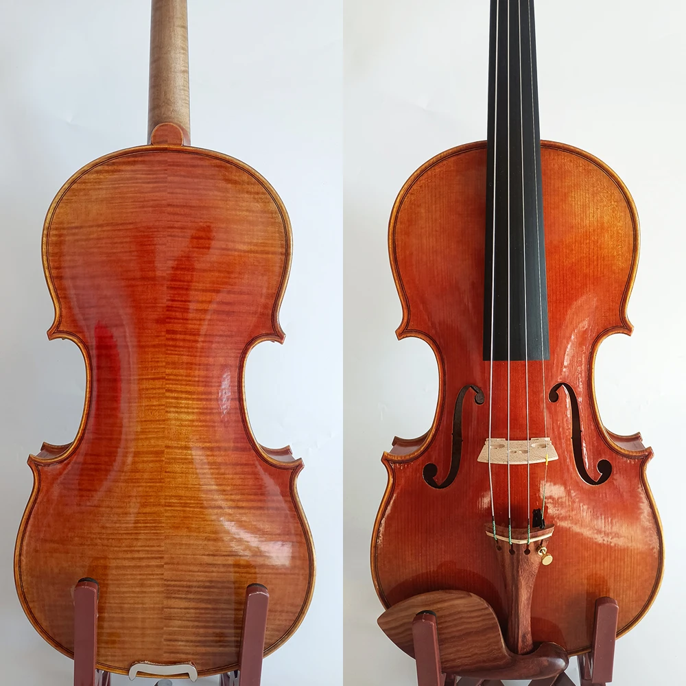 Over 20 years All European spruce 100% Handmade Violin 4/4 size strong tone ！Professional Italian retro Oil Varnish Violin