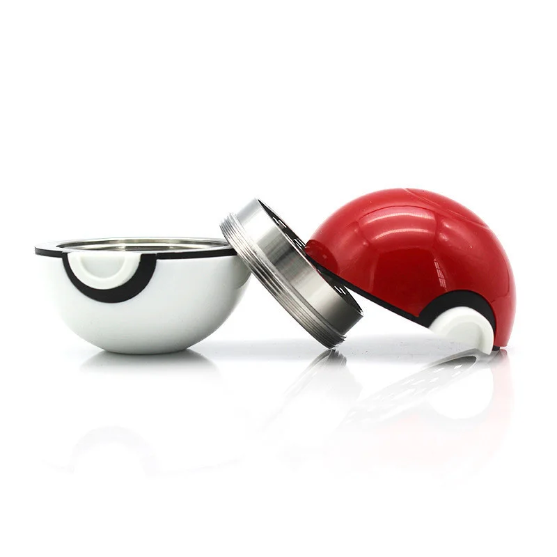 Pokeball 55mm Poke Ball Herb Zinc Alloy Plastic Metal Grinders 3 Parts Smoking Accessories herb grinder smoking accessories tobacco smoking accessories