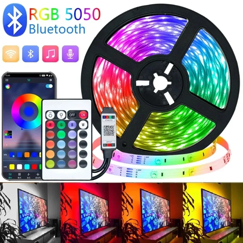 

1M-5M Led Light Strip 5050 LED Strip RGB Color Changing Light TV Backlight USB Light Strip Flash Color Atmosphere LED Lights