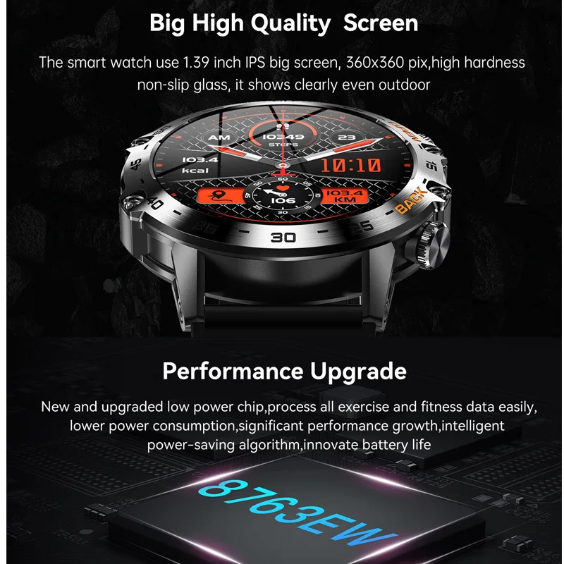 Aolon K52 Ʈ ġ  ȭ ð  ڵ   ǰ  360 * 360HD ȭ  Smartwatch