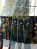 Curtain for Living Room and Bedroom 1pc Blue Embroidered European Flower Gauze 3